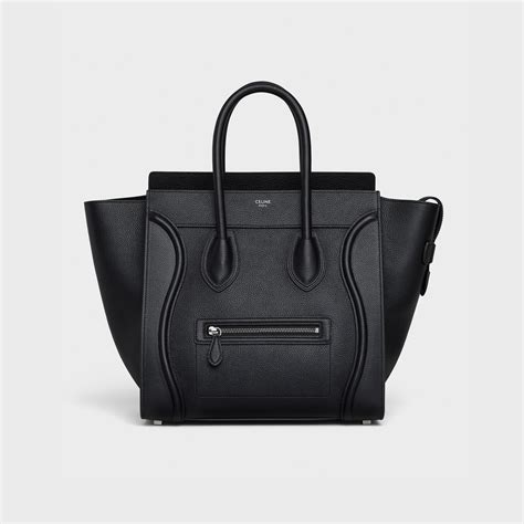 celine mini luggage handbag in drummed calfskin|MICRO LUGGAGE HANDBAG IN DRUMMED .